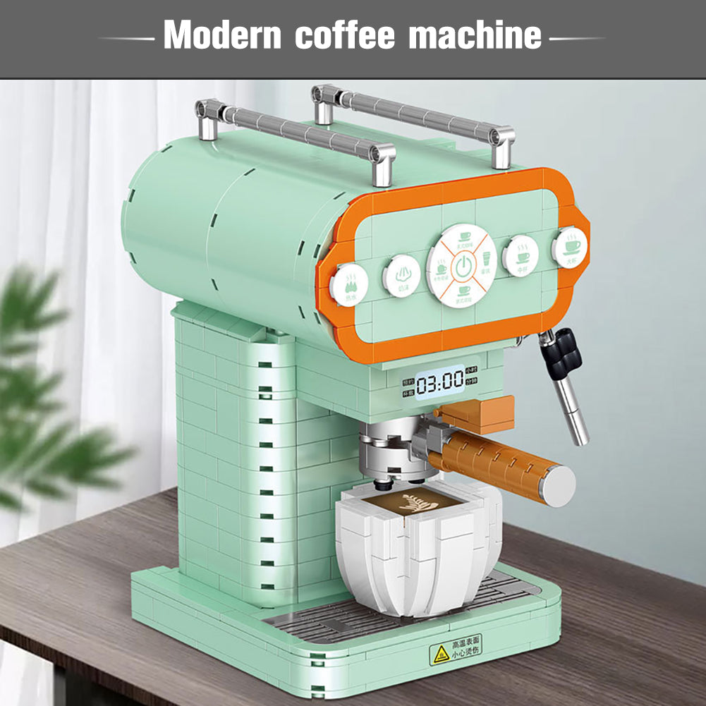 Jouet de blocs de construction assemblés modèle créatif de machine à café