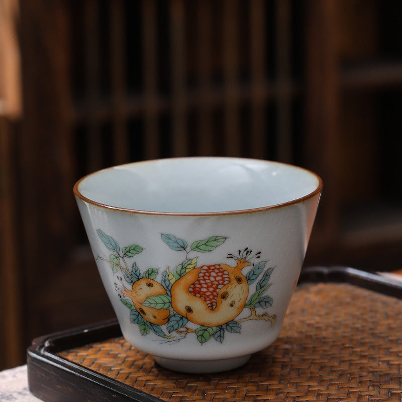 Ceramic Personal Tea Cup Gracked Glaze Supportable Tea Cup
