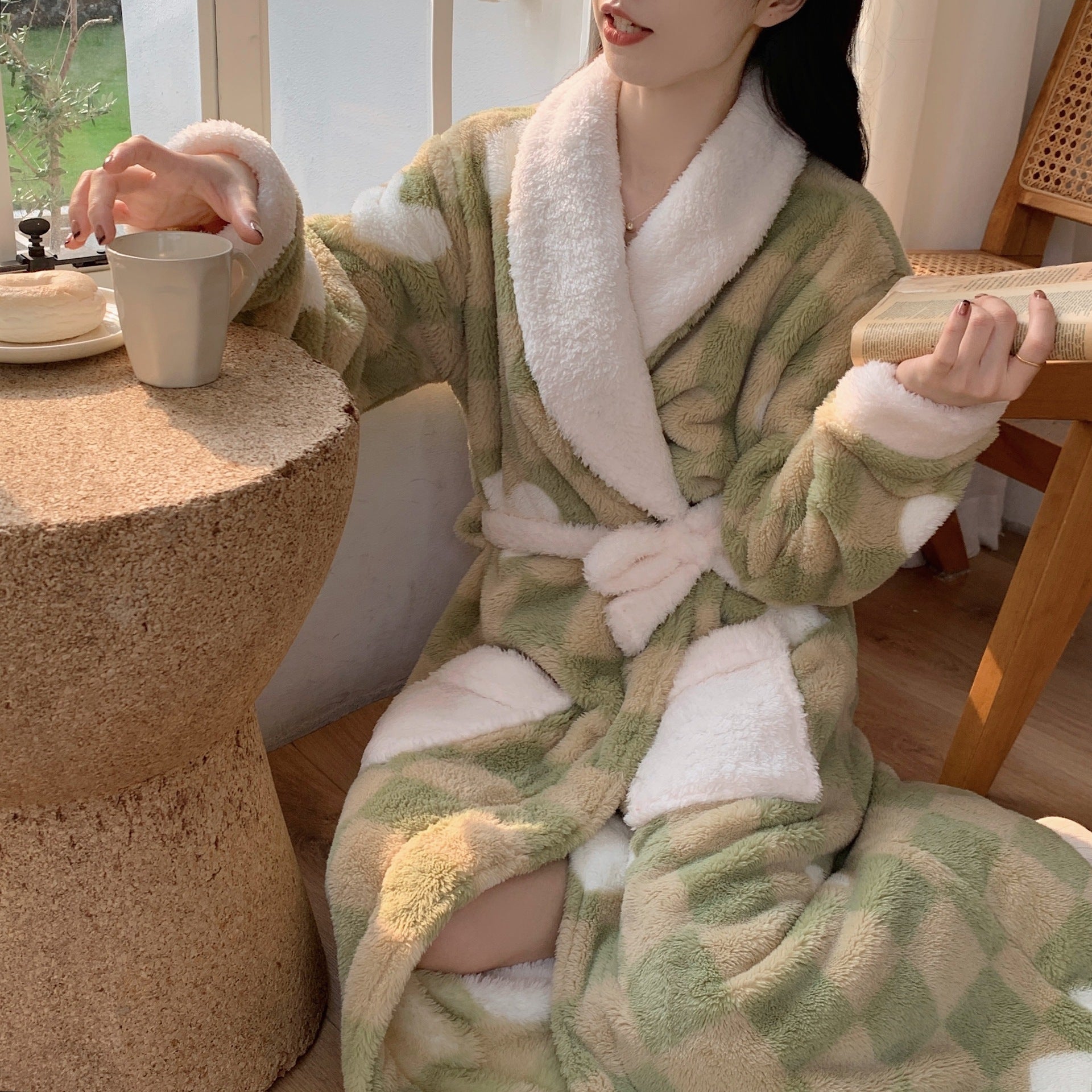 Coral Fleece Japanese Bathrobe Bathrobe Homewear Pajamas