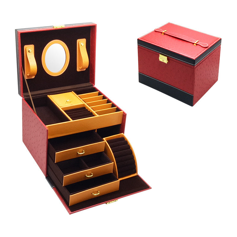 Tiroir de rangement pour bijoux en cuir, boîte à bijoux haut de gamme