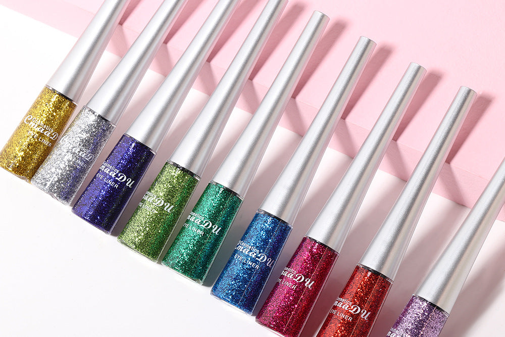 Ensemble d'eye-liners liquides pailletés et créatifs de mode