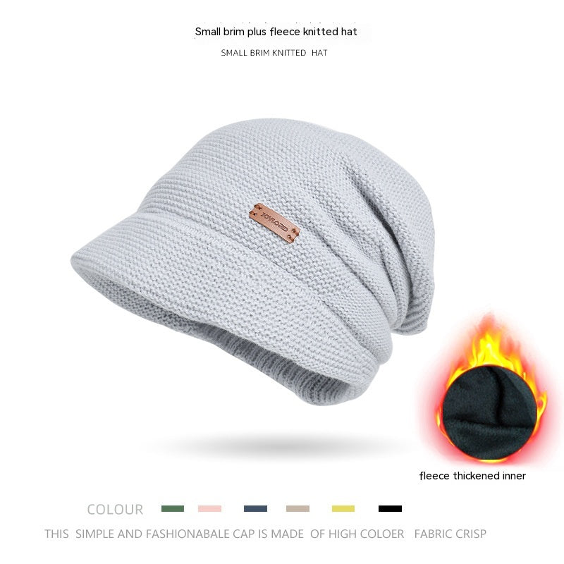Fleece-lined Pile Heap Cap Female Outdoor Keep Warm Pullover Hat Confinement Cap