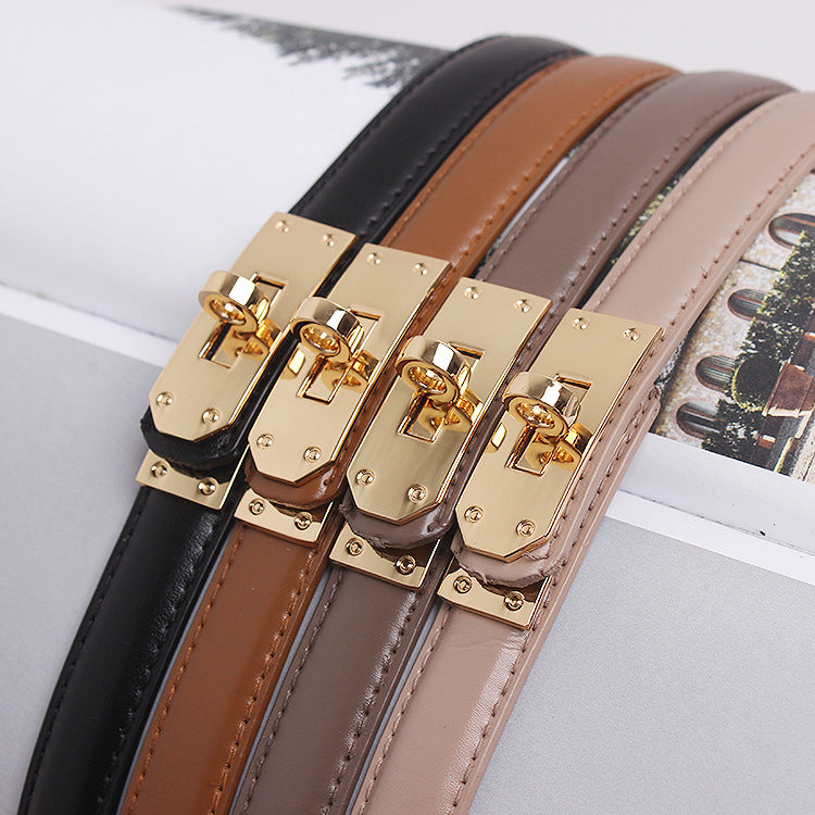 Ceinture ornementale pour femme avec jupe pull manteau, sangle de taille fine noire, accessoires en cuir de vache, cache-taille