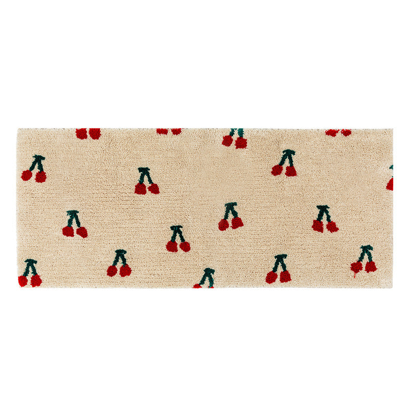 Checkerboard Floral Cloakroom Floor Mat Small Rug