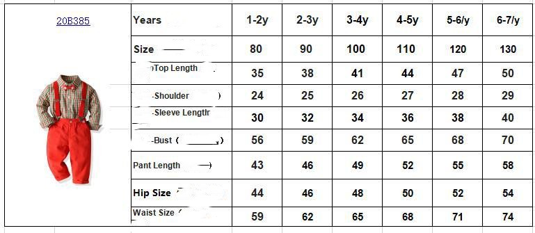 Boys' Plaid Shirt Bow Tie Overalls Party Dress