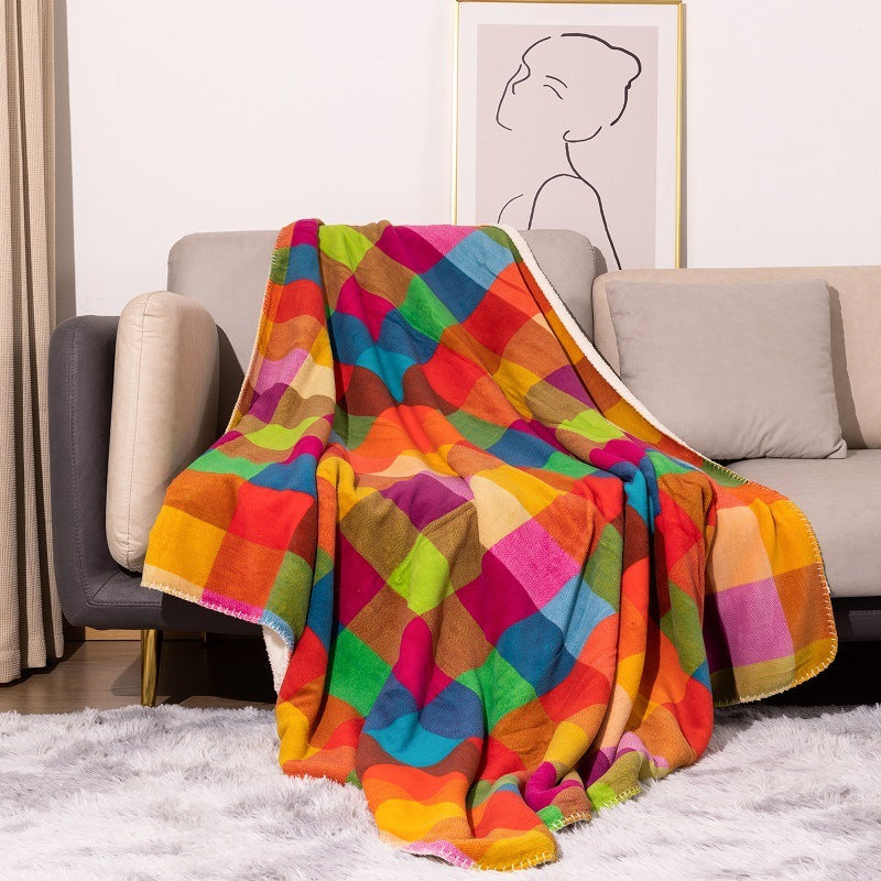 Coral Fleece Blanket Thickening Double Layer Berber Fleece Blanket