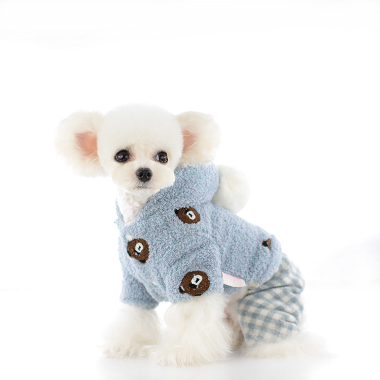 Vêtements pour chiens en peluche chaude à quatre pattes pour animaux de compagnie