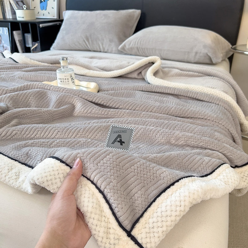 Maternal And Child Grade Knitted Blanket Milk Velvet Blanket Coral Fleece Air-conditioning Blanket