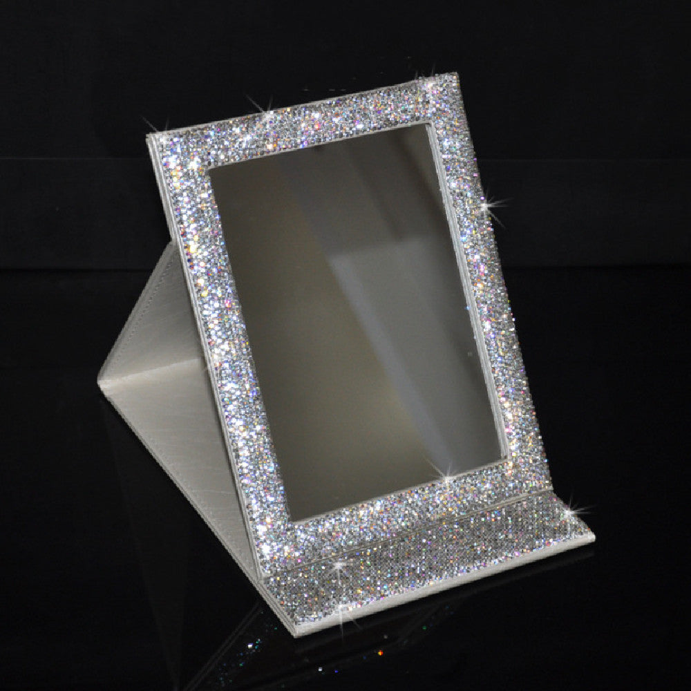 Creative Diamond-encrusted Makeup Folding Mirror