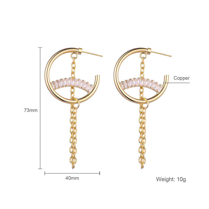 Fashion Trend Earrings Simple Personality Metal Texture Earrings