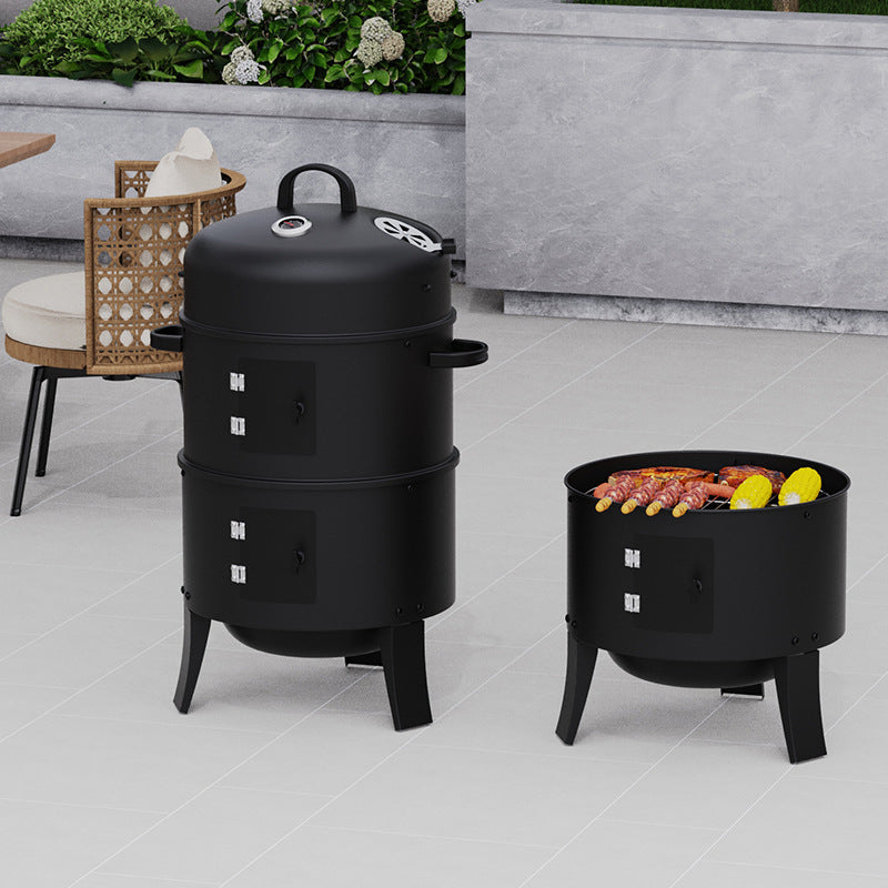Barbecue-fumoir d'extérieur 3-en-1