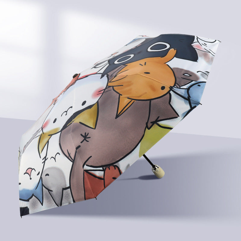Cartoon Simple Automatic Folding Sun Umbrella