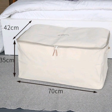 Boîte de rangement en toile épaisse, sac de rangement pour vêtements avec couvercle, sac de rangement pour couette avec fermeture éclair