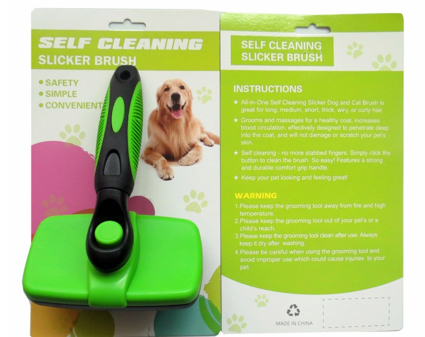 Brosse autonettoyante pour animaux de compagnie