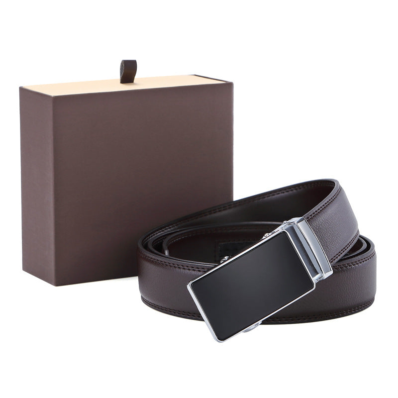 Ceinture en cuir à boucle automatique pour homme, style mode