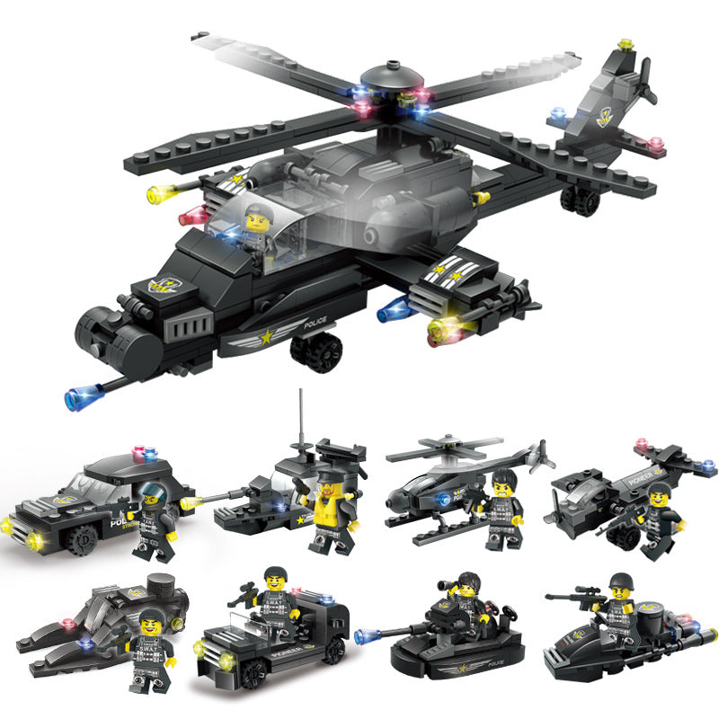 Porte-avions militaire, blocs de construction, jouets DIY pour enfants