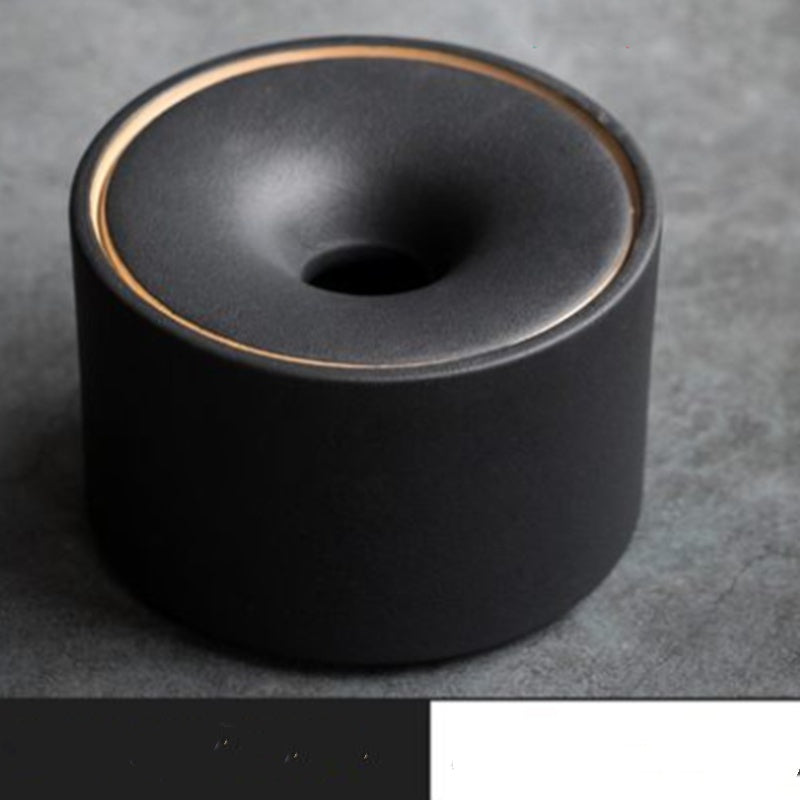 Cendrier en poterie noire brute, créatif, pour salon, bureau de luxe léger