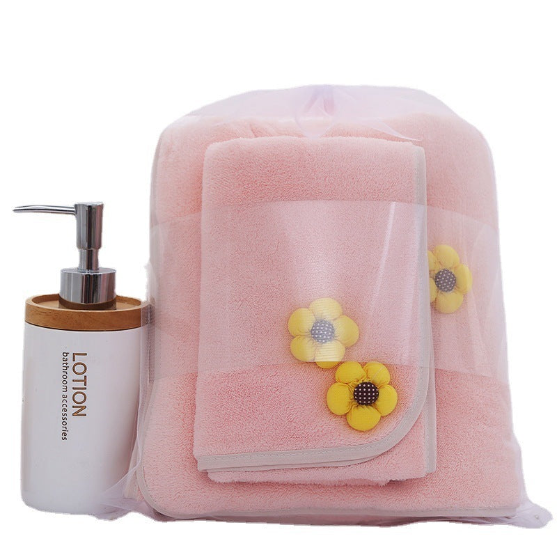 Ensemble Cadeau Serviette Mère Épaissie en Velours Corail Serviette de Bain Grande Taille de Célébrité Internet