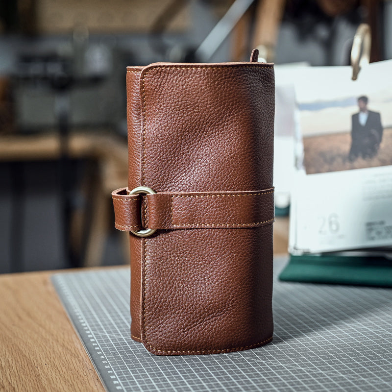 Portefeuille vintage pratique en cuir fait main