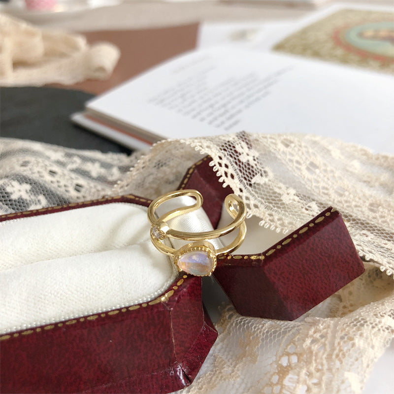 Classic Gold Crystal Jewelry Adjustable Rings For Women Girls Party Valentine's Gifts