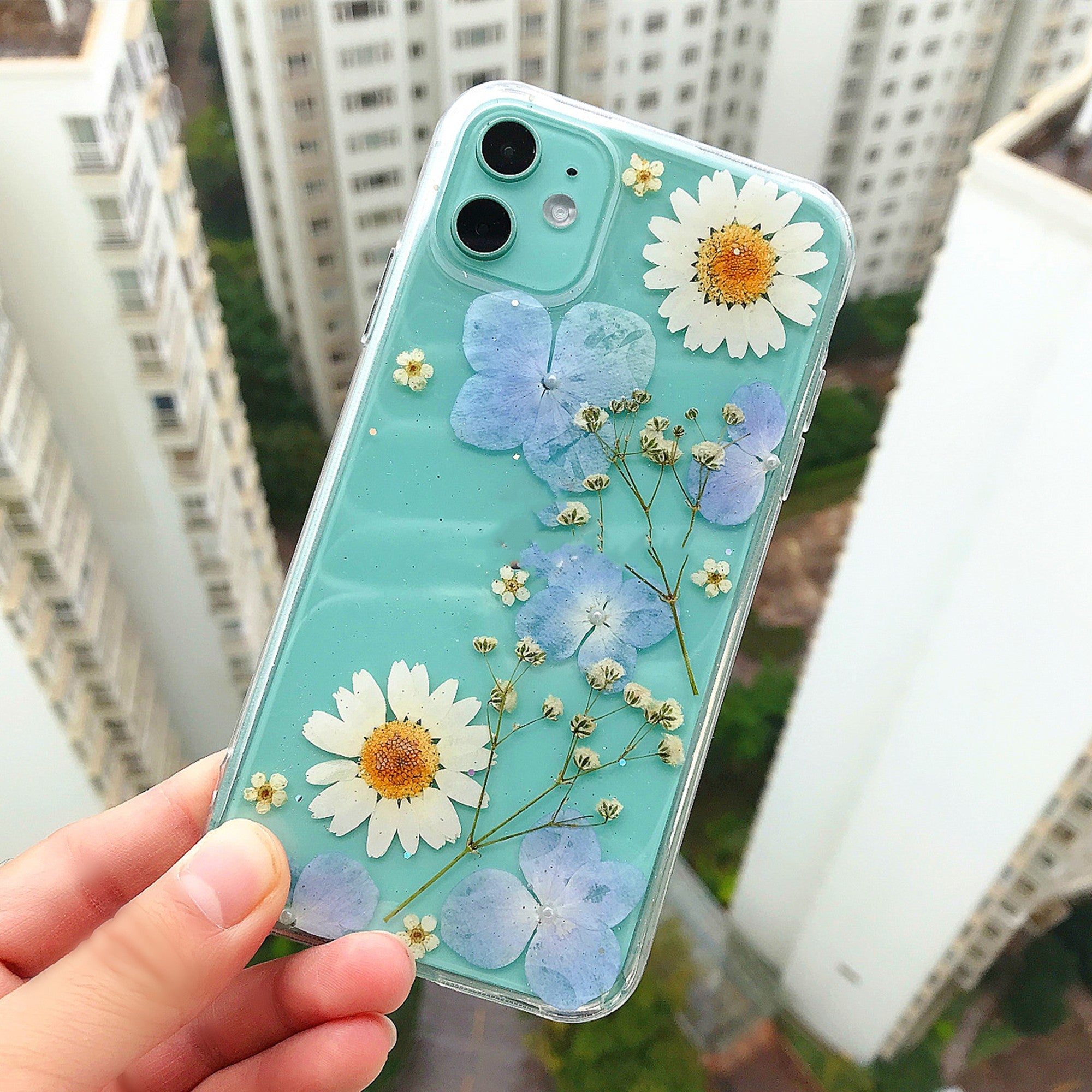 Girls Fashion Preserved Flower Phone Case