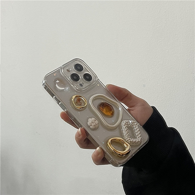 Retro Special-shaped Gem Epoxy Phone Case All-inclusive Drop-resistant Protective Cover