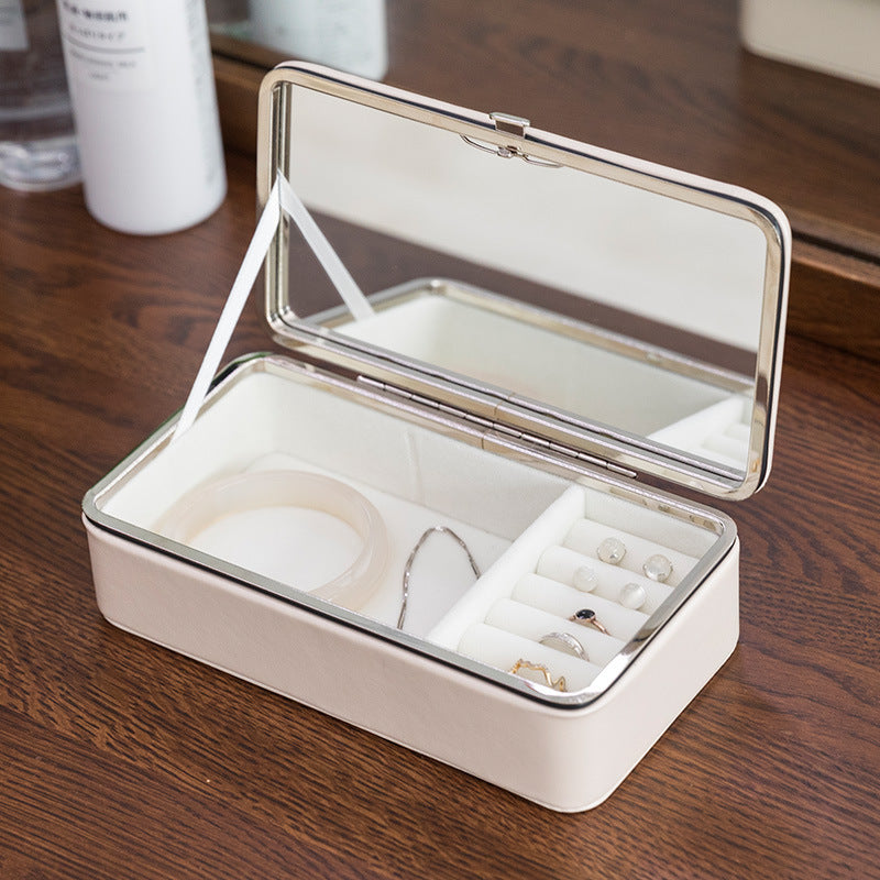 Jewelry storage box PU jewelry box portable household large capacity jewelry box