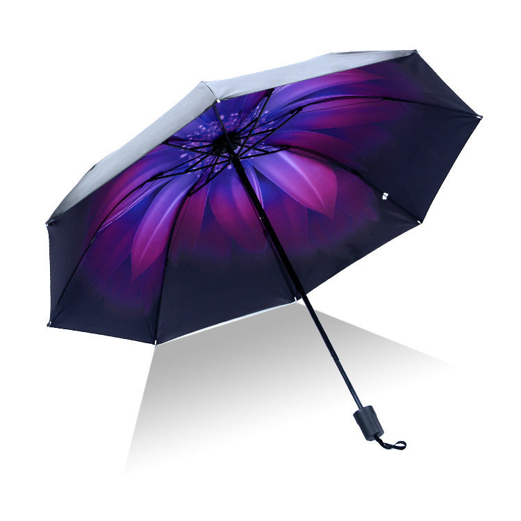 Fashion Vinyl Sunscreen Folding Sun Umbrella