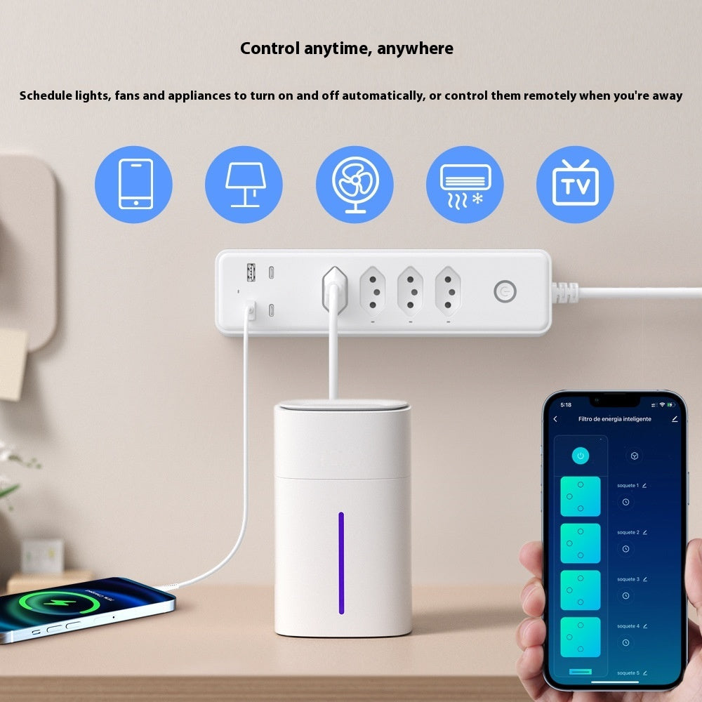 Multiprise intelligente brésilienne à quatre prises avec USB