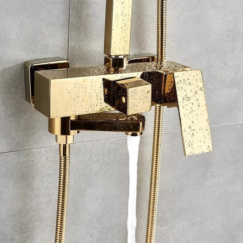 Wall-mounted Hot And Cold Shower Column With Rain Shower Head Set