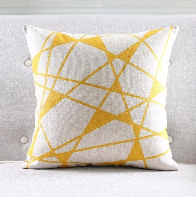Coussin décoratif nordique à rayures géométriques en lin épais pour canapé