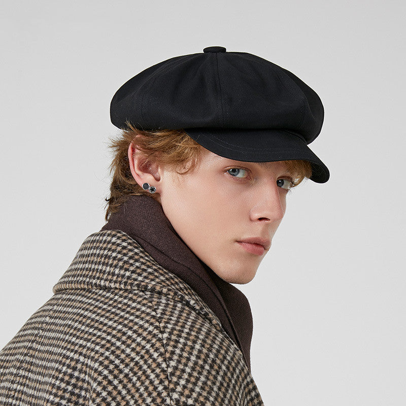 All-matching Newsboy Cap Painter Cap British Retro Hat Octagonal Cap