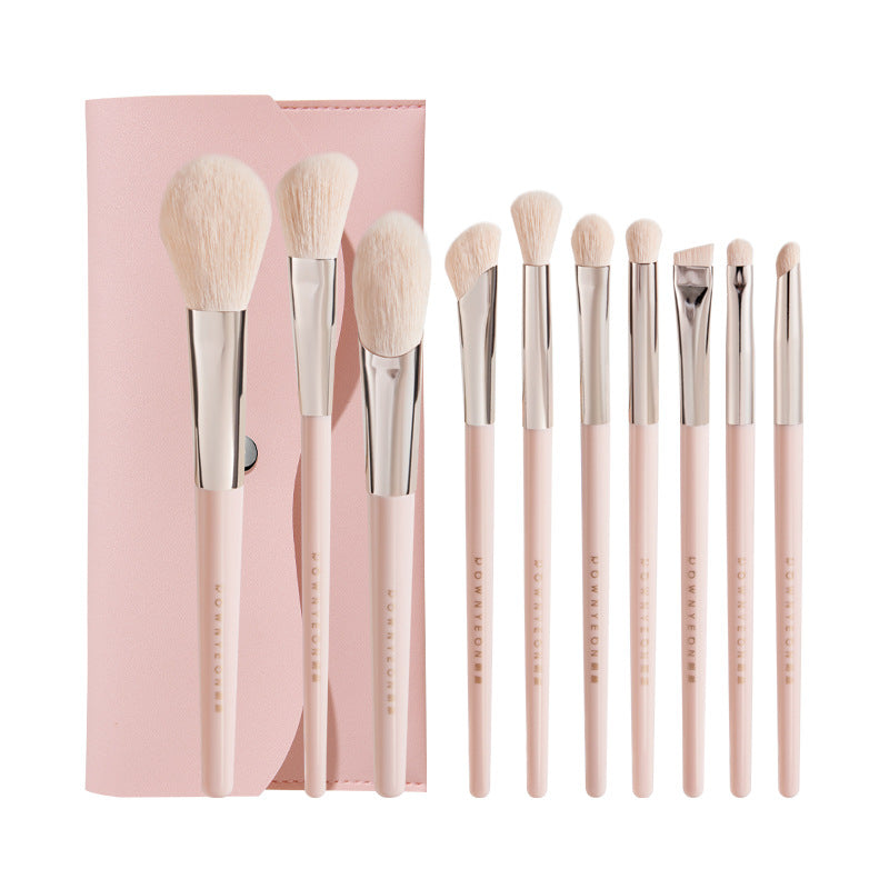 10 pinceaux de maquillage portables en fibre de laine