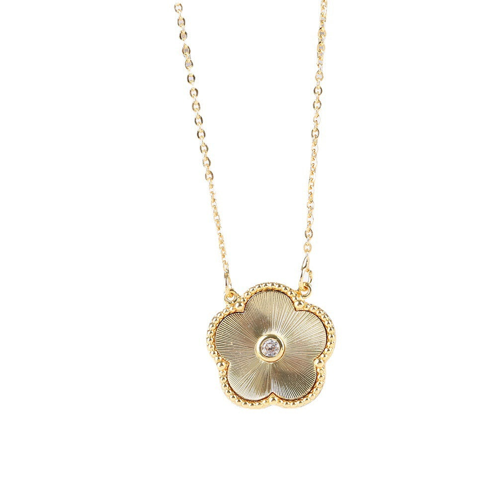 Gold Flower Bracelet Ring Earrings Bracelet Women's Jewelry Set
