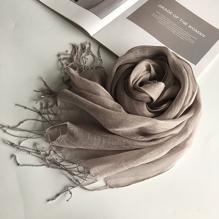Thin Linen Candy Color Scarf Travel Holiday Sunscreen Shawl