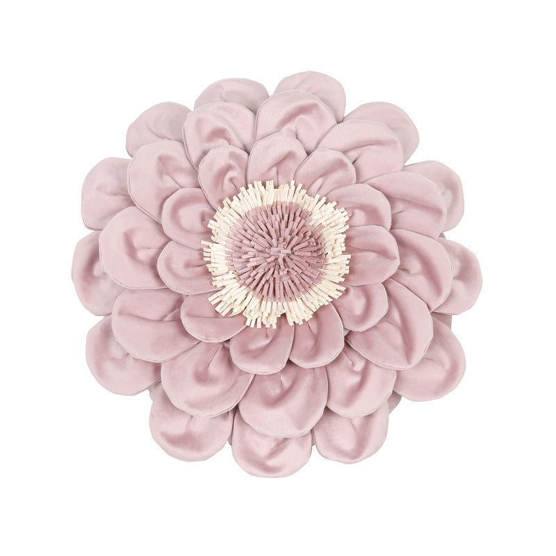 Flower Three-dimensional Embroidered Flannel Pillowcase