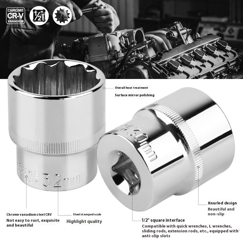 Twelve Point Socket Suit Car Motorcycle Machine Repair Tools