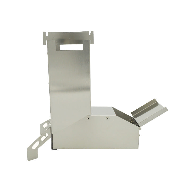 Réchaud de camping pliant en acier inoxydable noir titane pour barbecue et bois