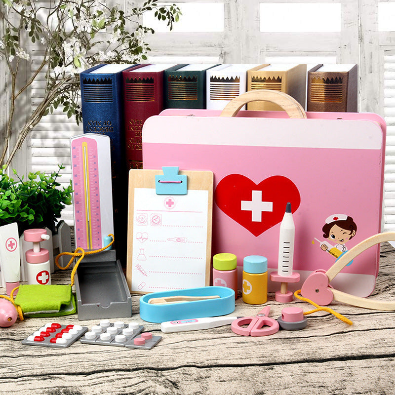 Maisonnette en bois pour enfants, boîte à médicaments en plastique de simulation