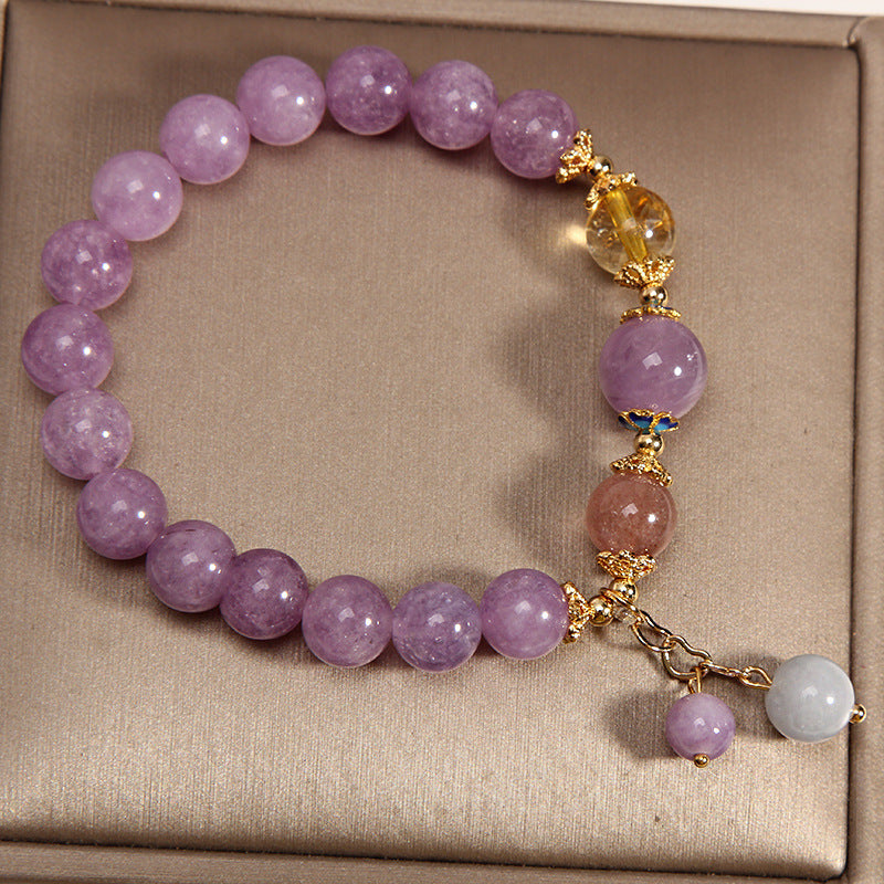 Natural Amethyst Bracelet Female Ins Niche Design