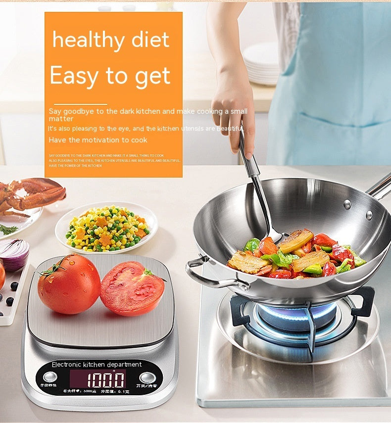 Balance de cuisine électronique ménagère en acier inoxydable