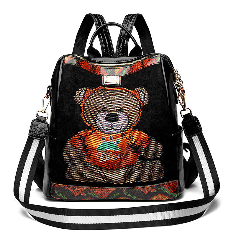 Sac à dos en strass pour femme, sac à dos grande capacité avec personnalité