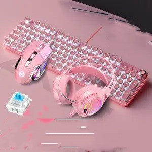 Real Mechanical Keyboard And Mouse Headset Set