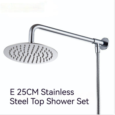 Bathroom Top Spray Stainless Steel Shower Large Top Supercharged Detachable Shower Head Suit Silicone Water Outlet
