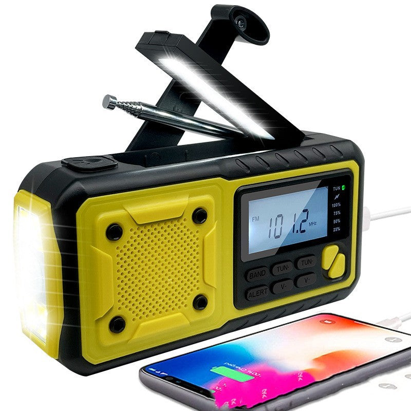 Radio multifonctionnelle d'urgence solaire à manivelle
