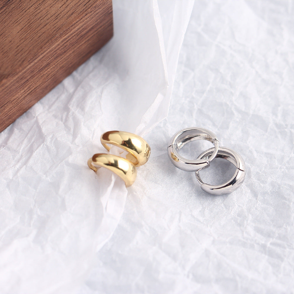 Simple Metal Wide-faced Personalized Earrings