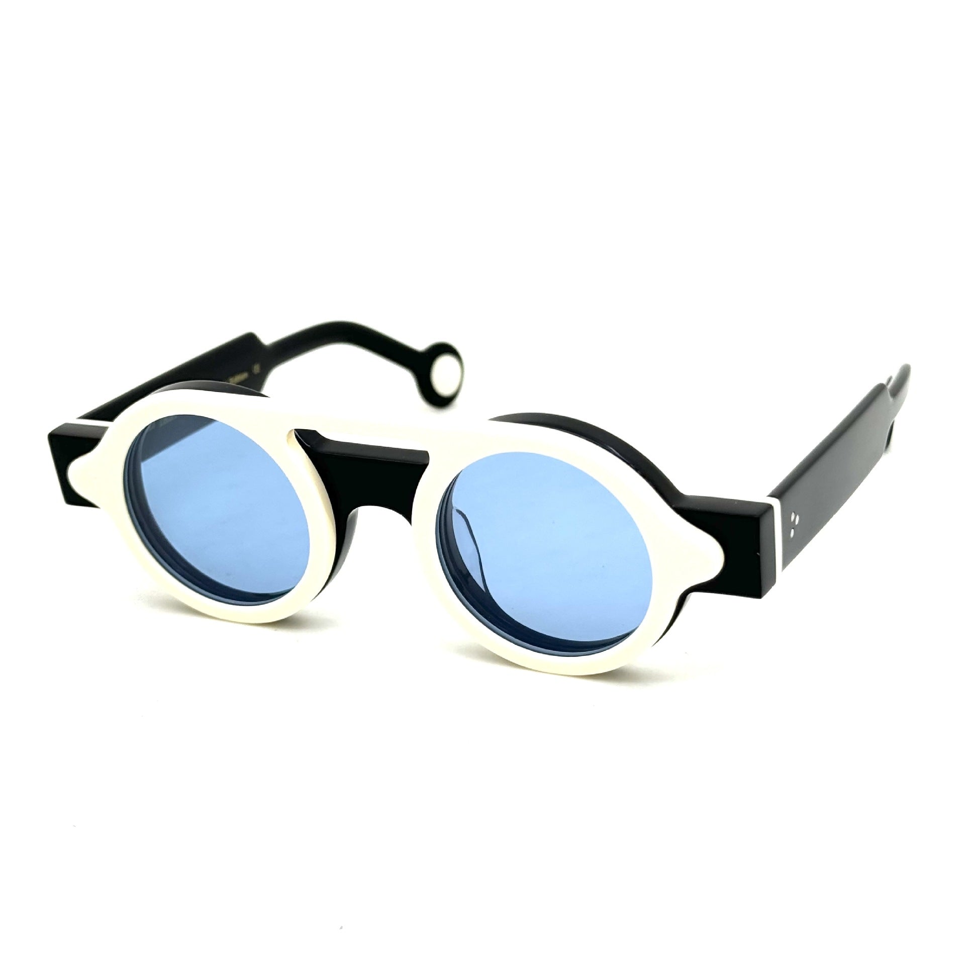 Lunettes de soleil polarisées Klein Blue avec cercles irréguliers dans un cercle