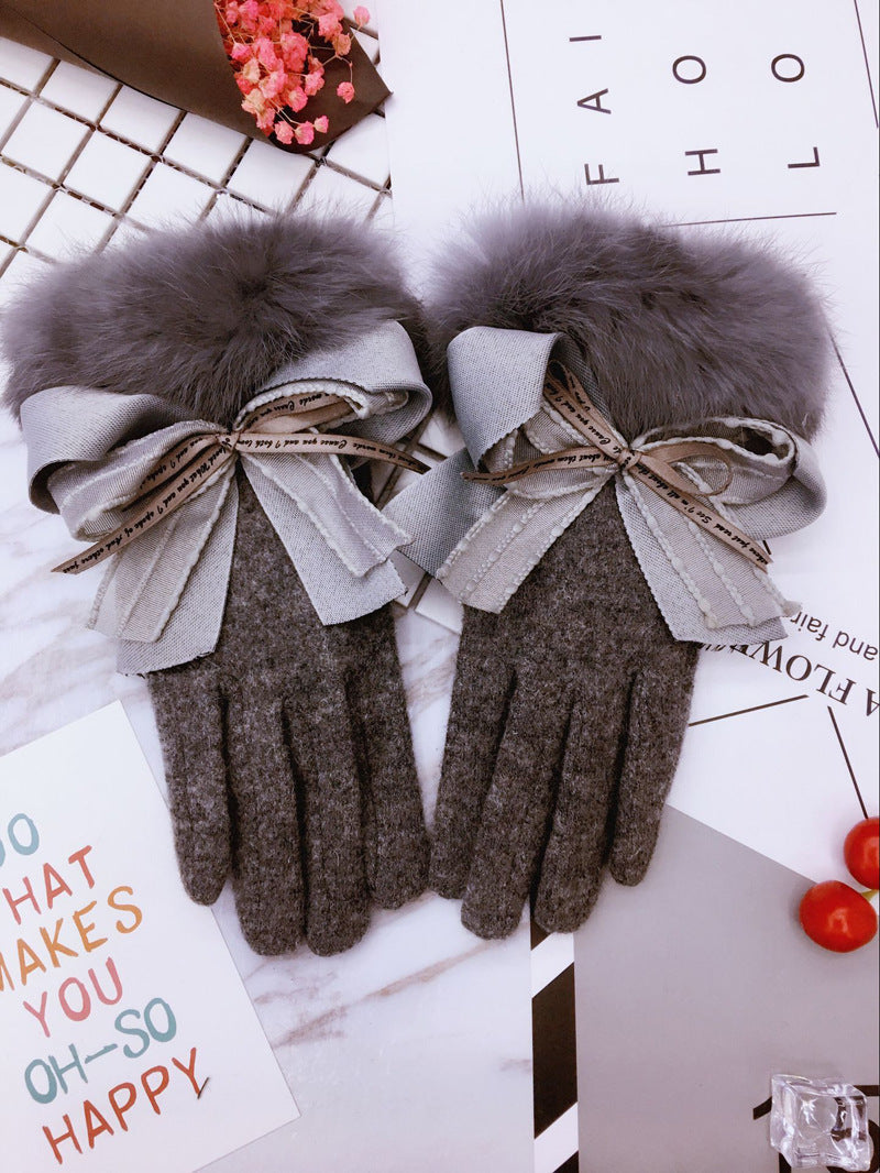 Cute Warm Touch Screen Thickened Warm Finger Gloves