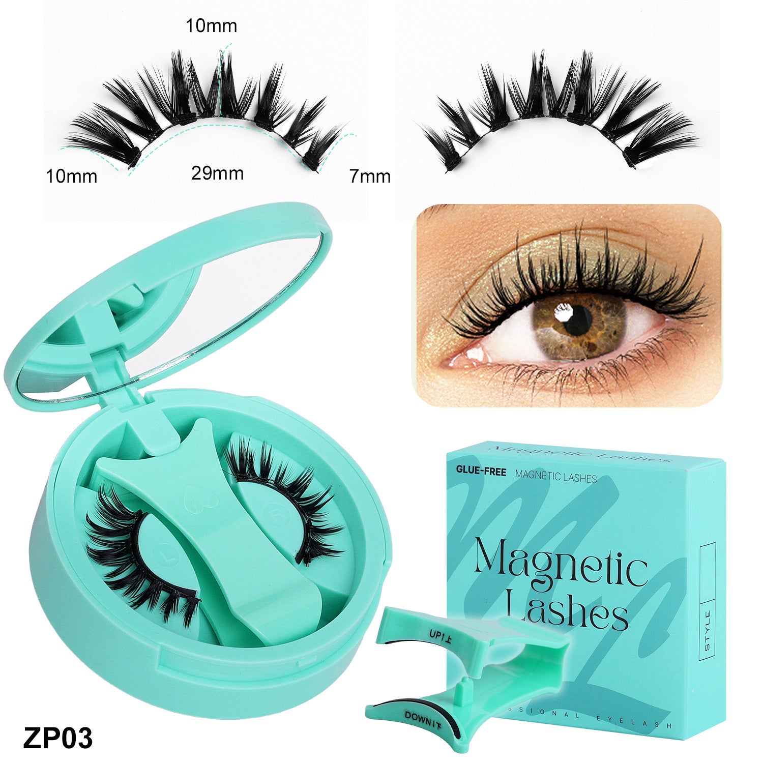 European And American Thick Hard Stem Magnetic False Eyelashes Suit