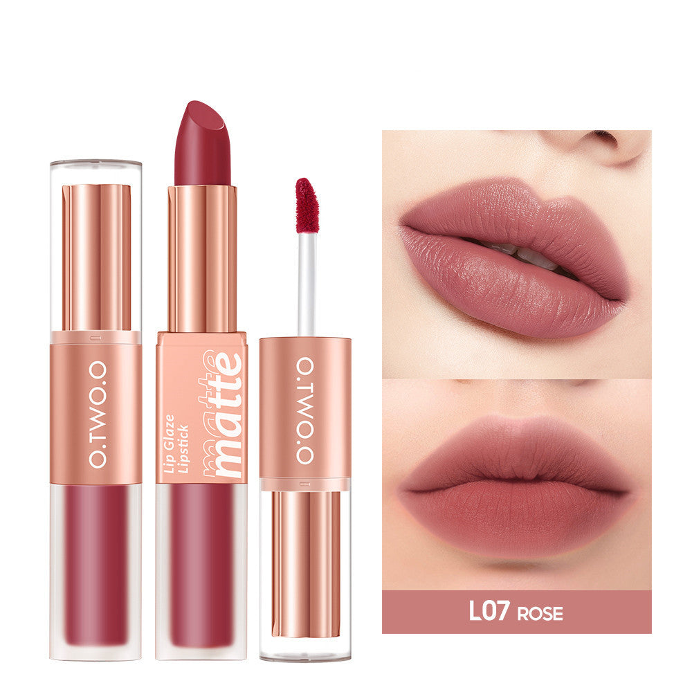 Lip Gloss Nude Café Lacté Ambré Citrouille Cannelle Thé au Lait Rouge à Lèvres Double Tête